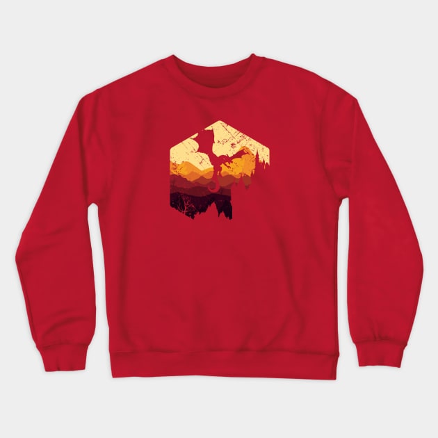 Dragon Flying Near Castle Crewneck Sweatshirt by OfficialTeeDreams